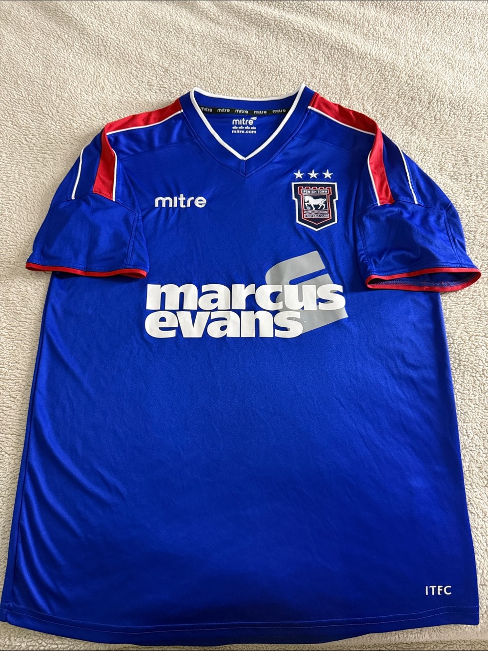 VINTAGE Ipswich Town FC 🏴󠁧󠁢󠁥󠁮󠁧󠁿 2009-11 Mitre EFL Championship Home Jersey